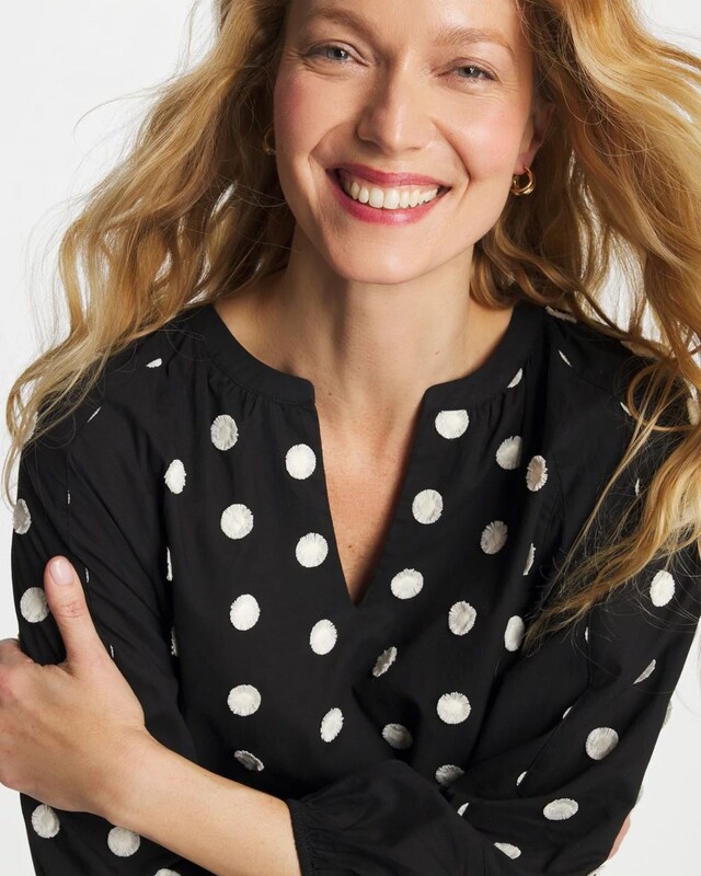 Textured Polka Dot Blouse - image 5
